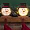 Glitzhome&#xAE; 7&#x22; Marquee LED Snowman Head Stocking Holder Set